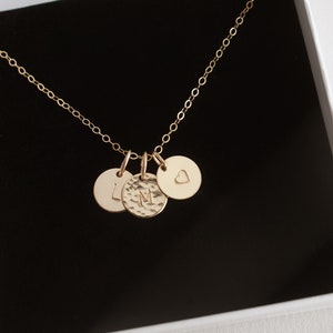 Collier personnalisé disques initiales, gold-filled ou argent sterling Initiales enfants image 3