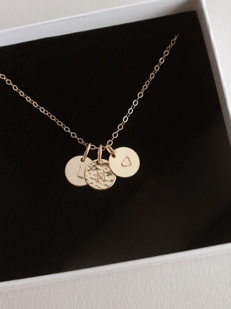 Collier personnalisé disques initiales, gold-filled ou argent sterling Initiales enfants image 3