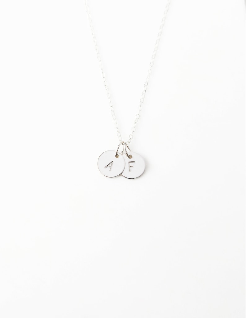 Collier personnalisé disques initiales, gold-filled ou argent sterling Initiales enfants image 4