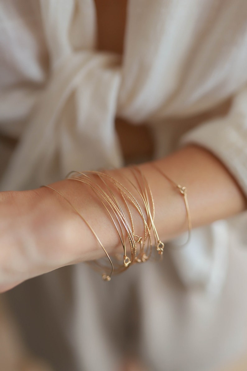 Semainier bracelets joncs, gold-filled Cadeau pour elle Collection Monoe image 6