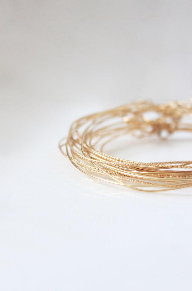 Semainier bracelets joncs, gold-filled Cadeau pour elle Collection Monoe image 4