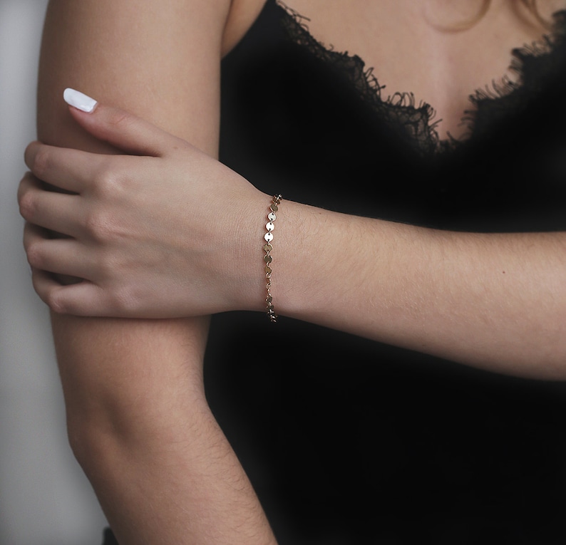 Delicate Circles Chain Bracelet 14k Gold Filled and Sterling Etsy