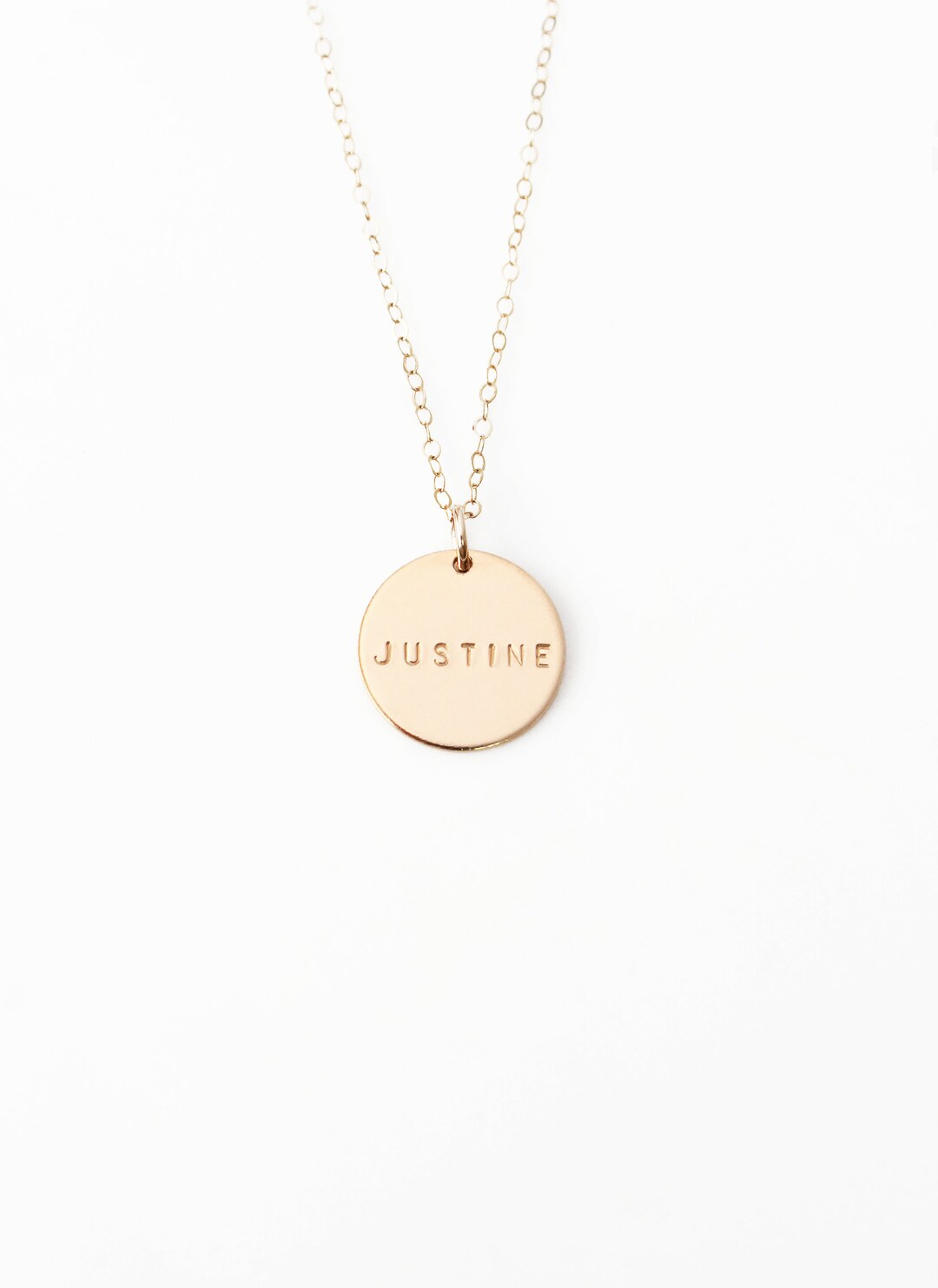 Personalized Disk Necklace, 14k Gold Filled or Sterling Silver Custom ...