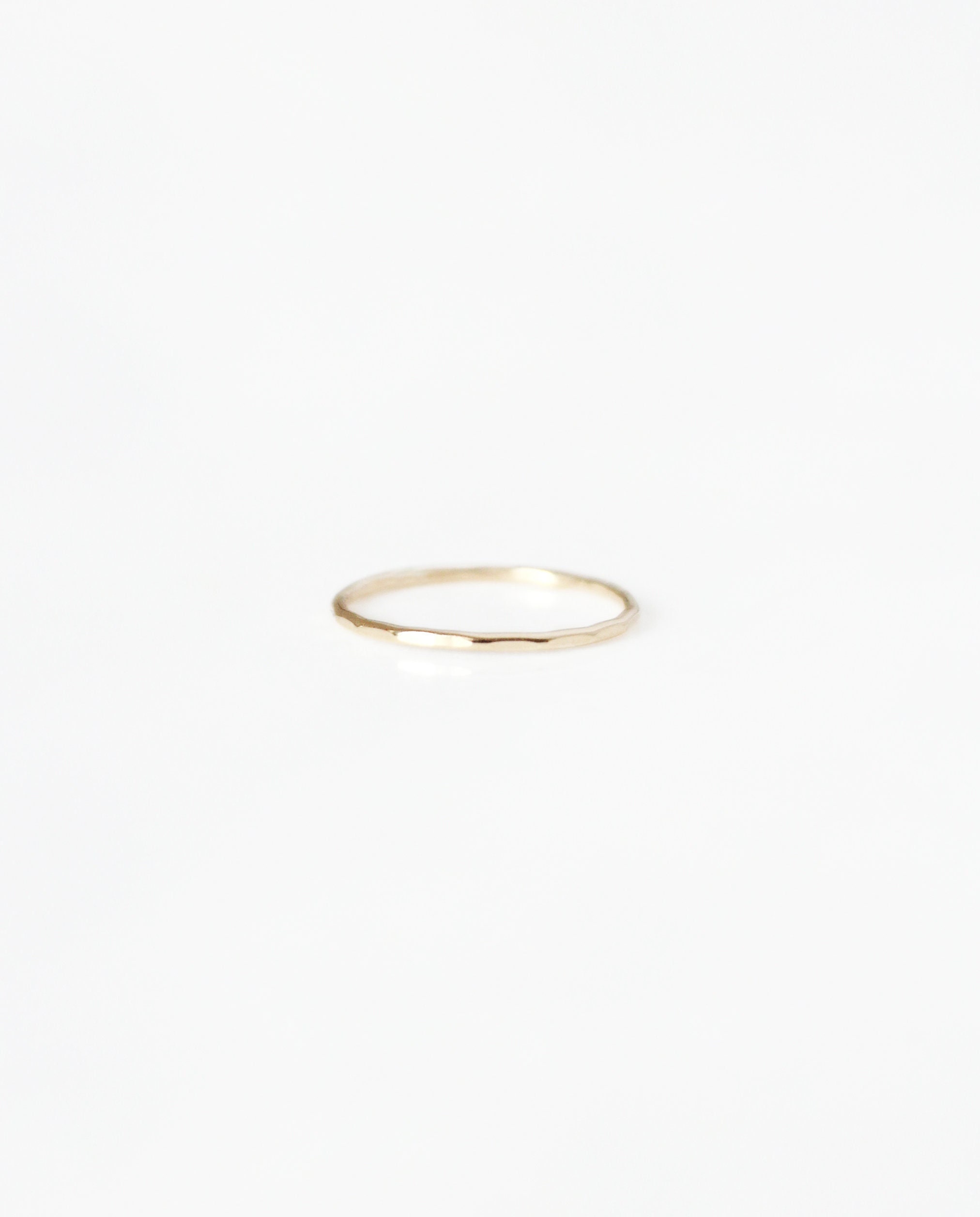 Hammered Ring, 14k Gold Filled and Sterling Silver · Tiny Stacking Ring · Gift for Her