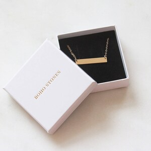 Custom Bar Necklace, 14k Gold Filled or Sterling Silver · Name Plate Necklace · Unique Gift image 4