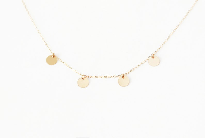 Dainty Mini Discs Necklace 14k Gold Filled and Sterling Etsy