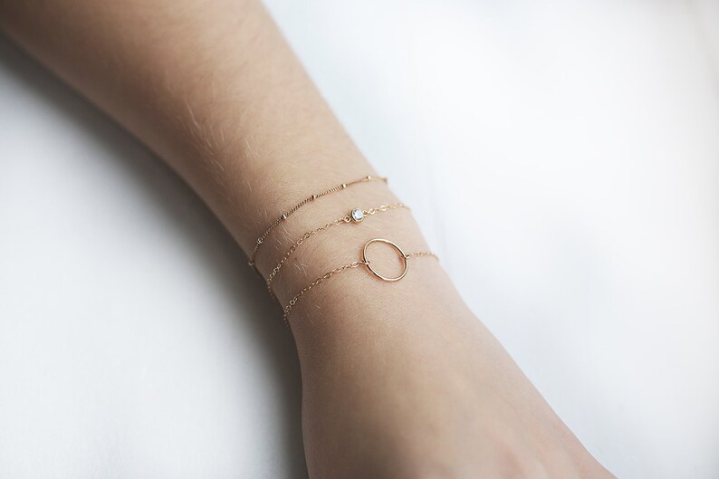 Delicate Dotted Chain Bracelet 14k Gold Filled and Sterling Etsy