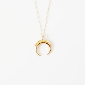 Moon Horn Necklace, 14k Gold Filled or Sterling Silver Gift for Her image 4