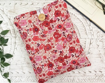 Book Sleeve, LIBERTY Wildflowers fabric Book Sleeve, Daisy Book Sleeve, Autumn Floral Blossoms Book Pouch or Book Cosy