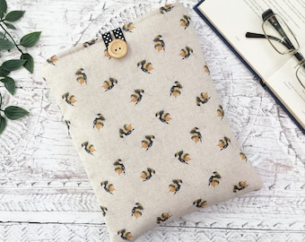 Book Sleeve, Bee Book Sleeve, Bumble Bees Book Pouch, Book Cosy, Bee Book Protector, Padded Pouch Bookish Reading Gift