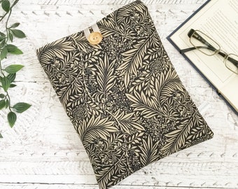 Book Sleeve, WILLIAM MORRIS print Book Sleeve, Larkspur Floral Leaves Botanical style Book Cosy, Wildflower Book Pouch or Book Bag