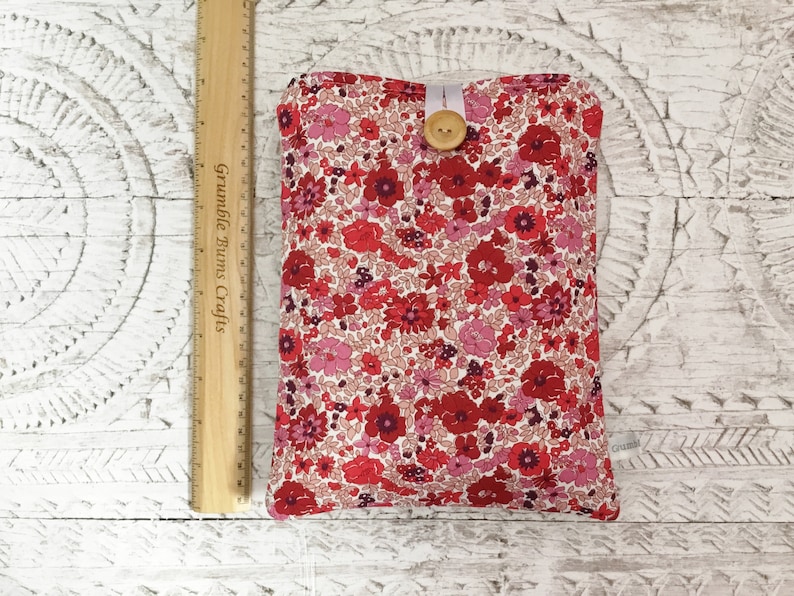 Book Sleeve, LIBERTY Wildflowers fabric Book Sleeve, Daisy Book Sleeve, Autumn Floral Blossoms Book Pouch or Book Cosy image 5