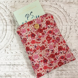 Book Sleeve, LIBERTY Wildflowers fabric Book Sleeve, Daisy Book Sleeve, Autumn Floral Blossoms Book Pouch or Book Cosy image 6