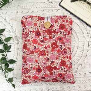 Book Sleeve, LIBERTY Wildflowers fabric Book Sleeve, Daisy Book Sleeve, Autumn Floral Blossoms Book Pouch or Book Cosy image 3