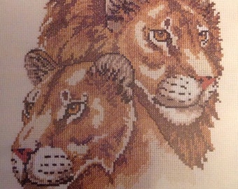 Candamar Lion And lioness Picture counted cross stitch  Something Special