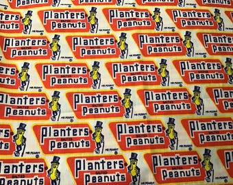 BTHY Planters Peanuts print cotton fabric vintage rare