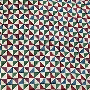 2 yds cheater cloth quilt print vintage cotton fabric pinwheel triangles
