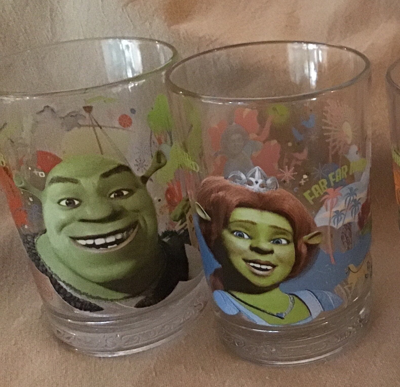 4 McDonalds Glasses Shrek the Third with Fiona Donkey Puss n Etsy