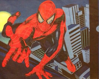 3 pc Spiderman Twin Flat bed Sheet, 1 Pillowcase, 1 Valance or cutter fabric