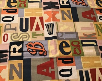 35” Alphabet letter cotton fabric Northcott pre-washed