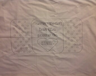 Bandaid Jesus heals pillowcase or tote fabric