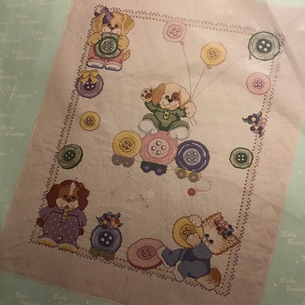 Stamped Cross Stitch Baby Quilts Etsy