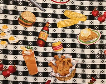 Picnic print cotton fabric  54”/60”