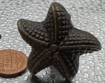 Set 2 Starfish Knob Pulls Nautical Beach Decor