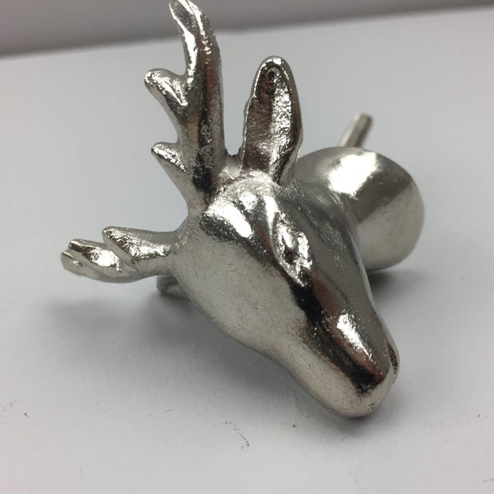 2 DEER Knobs Antler Head Drawer Pull Stag Decor Hunting Man Etsy