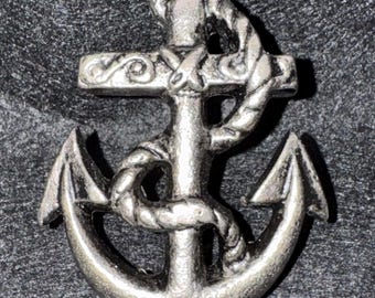 2 ANCHOR NAUTICAL Knobs Silver Embossed Handle Pull 3" XXL Hardware