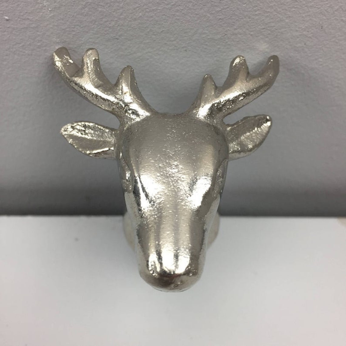 2 DEER Knobs Antler Head Drawer Pull Stag Decor Hunting Man Etsy