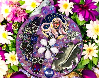 Jewelry Ornament Woodland Fairy Vintage Antique Holiday Up Cycled Gift Keepsake