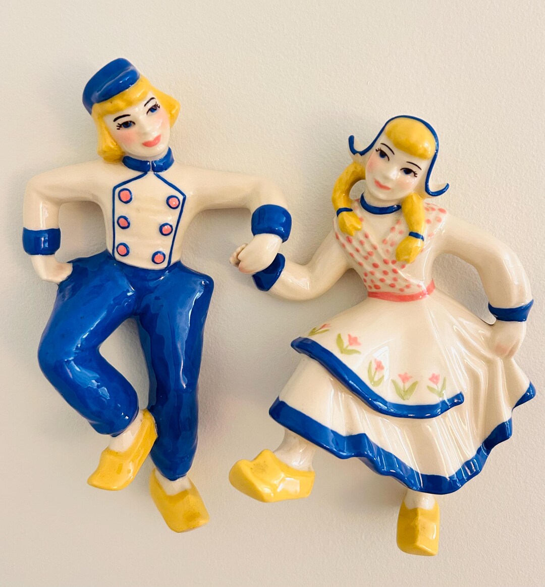 Vintage Dutch Boy and Girl Ceramic Wall Plaques - Etsy