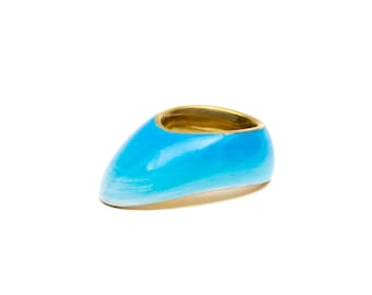 Vermil Archery Thumb Ring -  Ocean Fade - Protective Gear for Thumb Draw in Traditional Archery