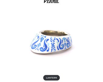 Archery Thumb Ring - Traditional Thumb Draw, Protective Gear - Lantern Azure Whisper By Vermil
