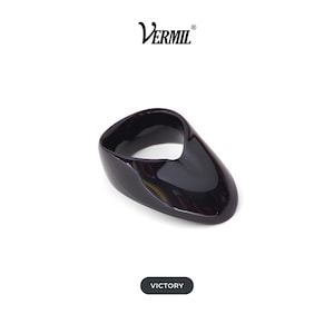 Anillo para el pulgar para tiro con arco - Tirador tradicional del pulgar, equipo de protección - Victory Black de Vermil