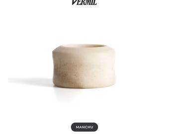 Archery Thumb Ring - Traditional Thumb Draw, Manchu-Style Protective Gear - Manchu Moose Antler By Vermil