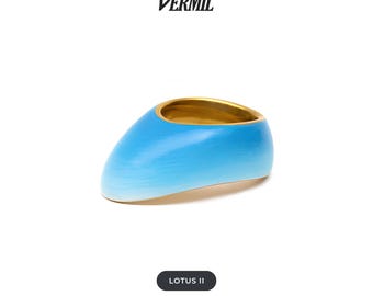 Archery Thumb Ring - Traditional Thumb Draw, Protective Gear - Lotus Azure Whisper By Vermil