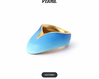 Archery Thumb Ring - Traditional Thumb Draw, Protective Gear - Victory Azure Whisper By Vermil