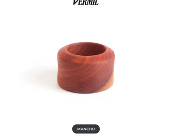 Archery Thumb Ring - Traditional Thumb Draw, Manchu-Style Protective Gear - Manchu Padauk Wood By Vermil