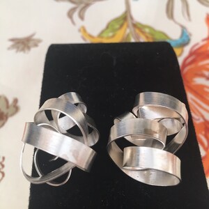 Swirling Bands of Sterling Silver Earrings.