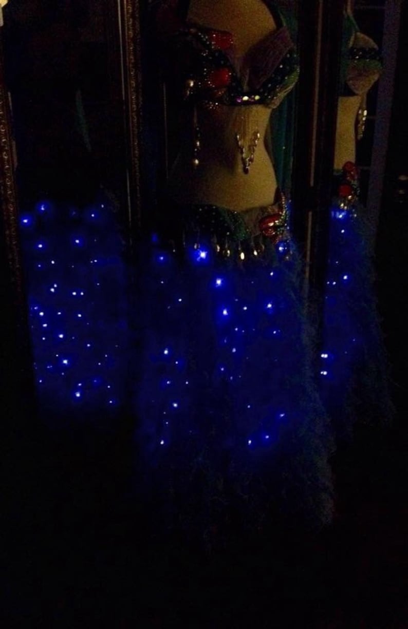 Light up Skirt, LED Belly Dance Costume, Ruffle Skirt for Women