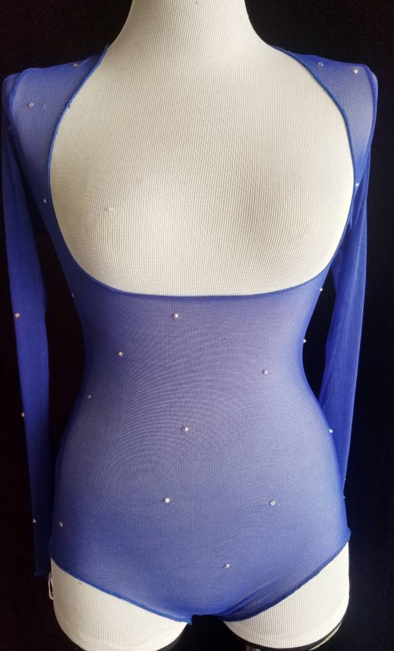 Blue Belly Dance Body Stocking Mesh Bodysuit Burlesque Blue | Etsy