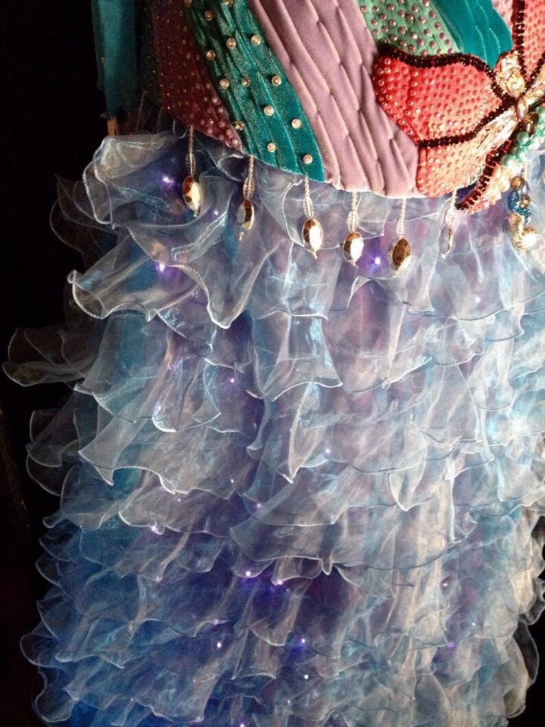 Light up Skirt, LED Belly Dance Costume, Ruffle Skirt for Women