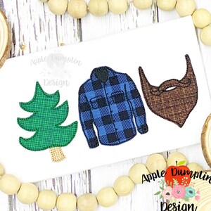 Lumberjack Trio, Bean Stitch, Applique Design, Embroidery Design, Lumberjack Birthday, Woodsman, Boy Applique,  5x5, 5x7, 6x10, 8x8