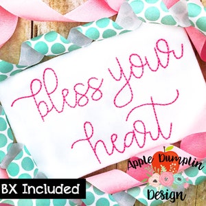 10 Sizes, Bless Your Heart, Vintage, Bean Stitch, Font,  Alphabet, Complete Alphabet, BX Included, Full Alphabet, Script Font