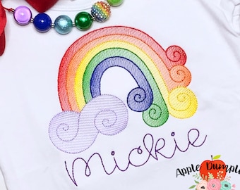Swirl Rainbow, Sketch, Embroidery Design, Instant Download, 4x4, 5x5, 5x7, 6x10, 8x8, 9x9