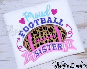 Stolze Fußball Schwester Applikation Design, Maschinenstickerei, Mädchen, Heimkehr, Sport, kleine Schwester, große Schwester, 4x4, 5x7, 6x1-