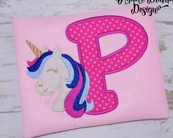 Full Set Exclusive Unicorn Alphabet Applique Set, Girl Applique, Font Embroidery, Monogram, Birthday, Alphabet Applique, 5x7, 6x10