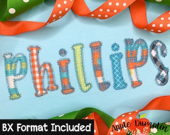 13 maten, boerderijlimonade zigzagappliqué alfabet, compleet alfabet, BX inbegrepen, volledig alfabet, hoofdletters en kleine letters